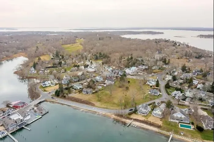 Framed Print : Aerial view of the Shelter Island Heights, Shelter Island, NY