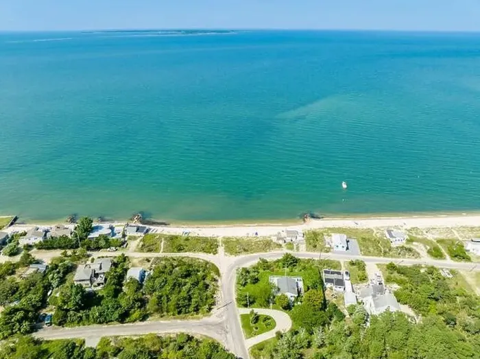 Framed Print : aerial view of the shore road area, east hampton, ny Framed Print : aerial view of the shore road area, east hampton, ny