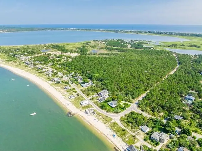 Framed Print : aerial view of the shore road area, east hampton, ny Framed Print : aerial view of the shore road area, east hampton, ny