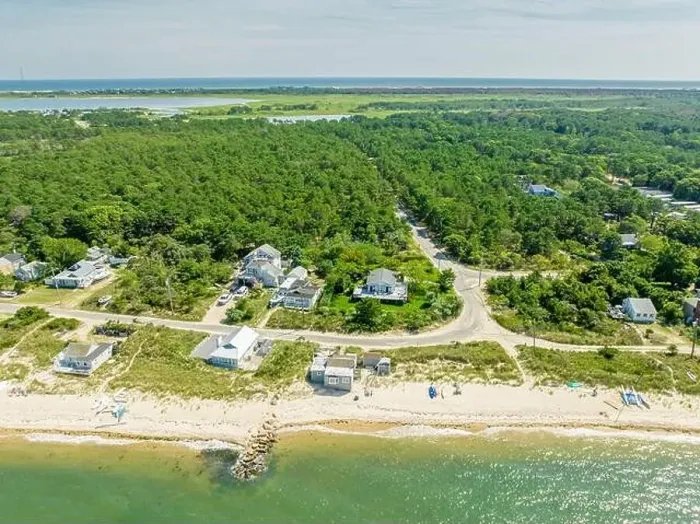 Framed Print : aerial view of the shore road area, east hampton, ny Framed Print : aerial view of the shore road area, east hampton, ny
