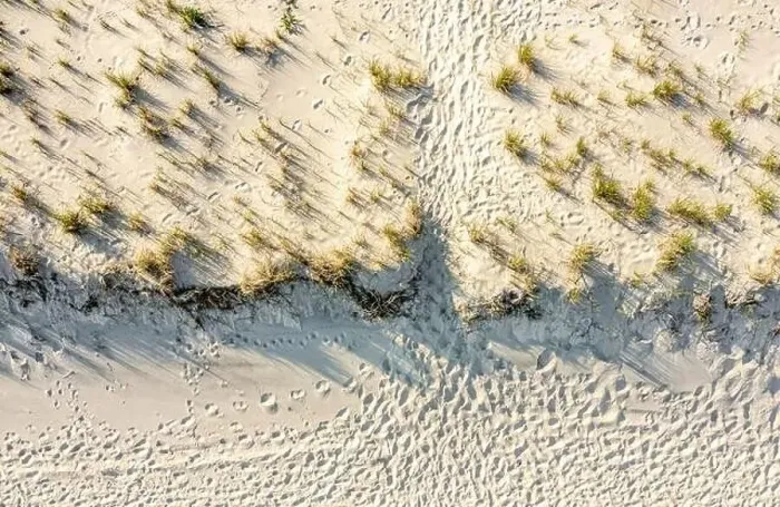 Framed Print : aerial view of a simple bath to an ocean beach Framed Print : aerial view of a simple bath to an ocean beach