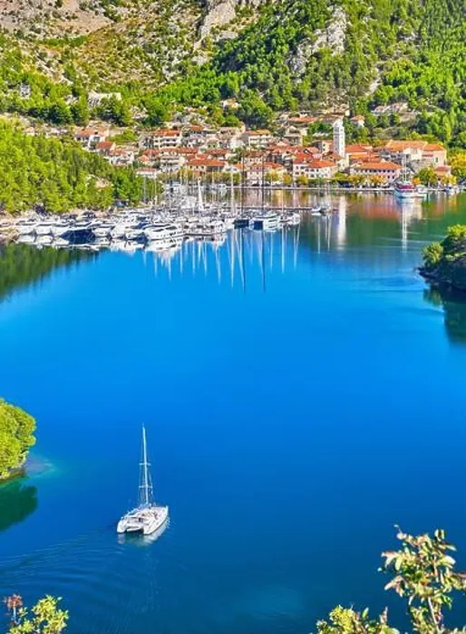 Framed Print : Aerial view of Skradin, Krka River, Dalmatia, Croatia Framed Print : Aerial view of Skradin, Krka River, Dalmatia, Croatia