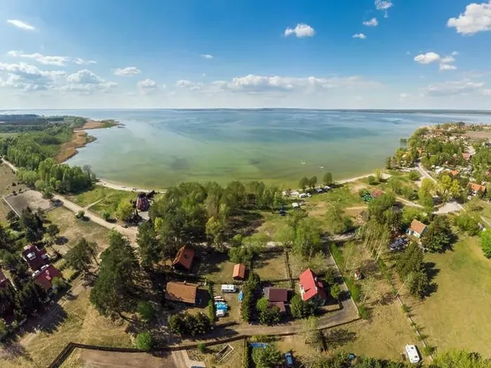 Framed Print : Aerial view of Sniardwy lake and Nowe Guty village Framed Print : Aerial view of Sniardwy lake and Nowe Guty village
