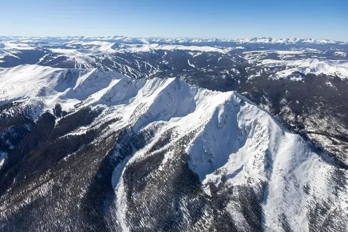 Framed Print : Aerial view of snow covered Ten Mile Peak near Frisco, Colorado during Winter Framed Print : Aerial view of snow covered Ten Mile Peak near Frisco, Colorado during Winter