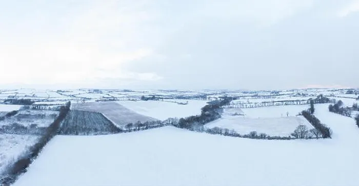 Framed Print : Aerial view of snowy landscape Framed Print : Aerial view of snowy landscape