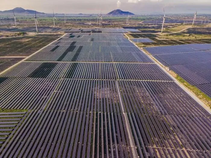 Framed Print : Aerial view of the solar panel in solar farm for green energy