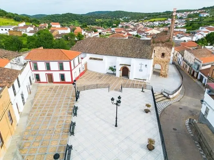 Framed Print : Aerial view Spain Square and the Parish Church of Saint Anne in the Santa Ana Valley Framed Print : Aerial view Spain Square and the Parish Church of Saint Anne in the Santa Ana Valley