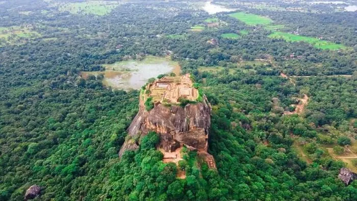 Framed Print : Aerial View of Sri Lanka's Famous Sigiriya Rock and Pidurangala Framed Print : Aerial View of Sri Lanka's Famous Sigiriya Rock and Pidurangala