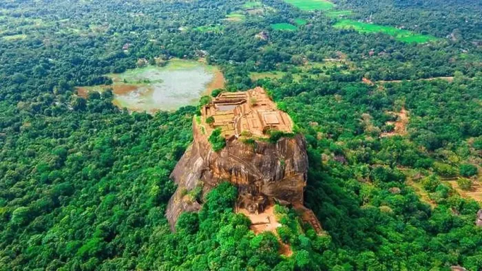 Framed Print : Aerial View of Sri Lanka's Famous Sigiriya Rock and Pidurangala Framed Print : Aerial View of Sri Lanka's Famous Sigiriya Rock and Pidurangala