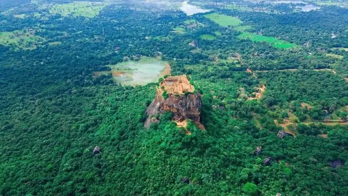 Framed Print : Aerial View of Sri Lanka's Famous Sigiriya Rock and Pidurangala Framed Print : Aerial View of Sri Lanka's Famous Sigiriya Rock and Pidurangala