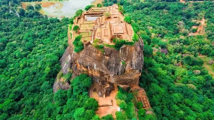 Framed Print : Aerial View of Sri Lanka's Famous Sigiriya Rock and Pidurangala Framed Print : Aerial View of Sri Lanka's Famous Sigiriya Rock and Pidurangala