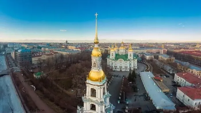 Framed Print : Aerial top view to St. Nicholas Naval Sea Cathedral in sunny day Framed Print : Aerial top view to St. Nicholas Naval Sea Cathedral in sunny day