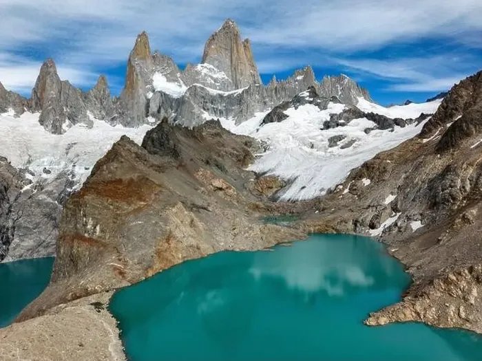 Framed Print : Aerial view of the stunning Laguna de los Tres Framed Print : Aerial view of the stunning Laguna de los Tres