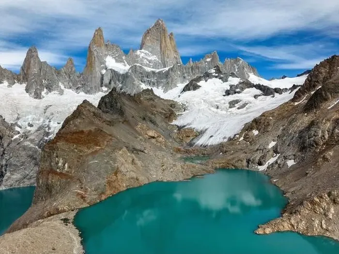 Framed Print : Aerial view of the stunning Laguna de los Tres Framed Print : Aerial view of the stunning Laguna de los Tres