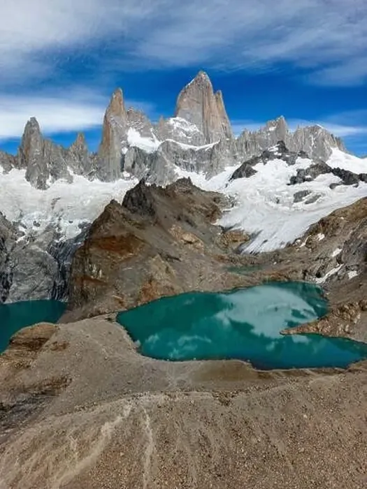 Framed Print : Aerial view of the stunning Laguna de los Tres Framed Print : Aerial view of the stunning Laguna de los Tres