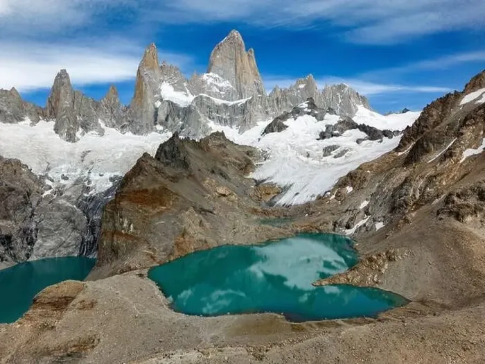 Framed Print : Aerial view of the stunning Laguna de los Tres Framed Print : Aerial view of the stunning Laguna de los Tres