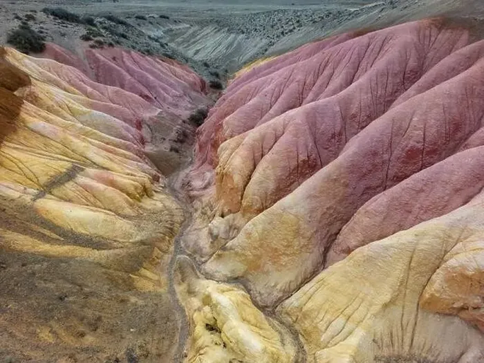 Framed Print : Aerial view of the stunning landscape of Tierra de Colores in Parque Patagonia in Argentina, South America Framed Print : Aerial view of the stunning landscape of Tierra de Colores in Parque Patagonia in Argentina, South America
