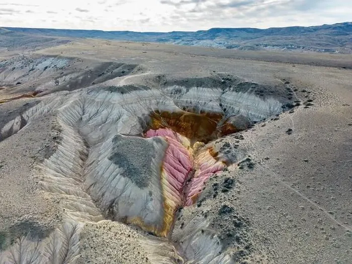 Framed Print : Aerial view of the stunning landscape of Tierra de Colores in Parque Patagonia in Argentina, South America Framed Print : Aerial view of the stunning landscape of Tierra de Colores in Parque Patagonia in Argentina, South America