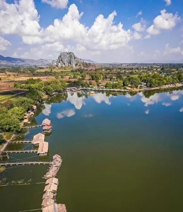 Framed Print : Aerial view of Sub Lek Reservoir, lake in LopBuri, Thailand Framed Print : Aerial view of Sub Lek Reservoir, lake in LopBuri, Thailand
