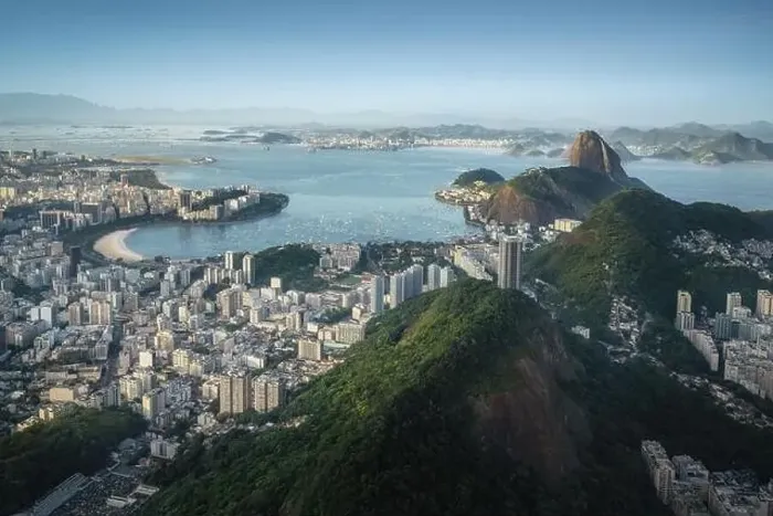 Framed Print : Aerial view of Sugarloaf Mountain and Guanabara Bay - Rio de Janeiro, Brazil Framed Print : Aerial view of Sugarloaf Mountain and Guanabara Bay - Rio de Janeiro, Brazil
