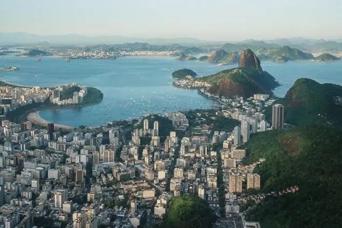 Framed Print : Aerial view of Sugarloaf Mountain and Guanabara Bay - Rio de Janeiro, Brazil Framed Print : Aerial view of Sugarloaf Mountain and Guanabara Bay - Rio de Janeiro, Brazil