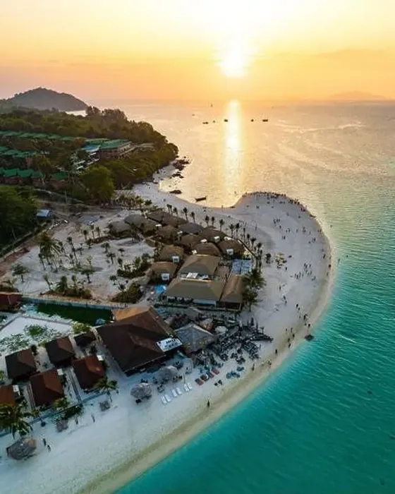Framed Print : Aerial view of Sunrise beach with long tail boats in Koh Lipe, Satun, Thailand Framed Print : Aerial view of Sunrise beach with long tail boats in Koh Lipe, Satun, Thailand
