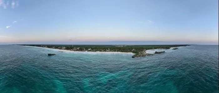 Framed Print : Aerial view of the sunrise of Tulum in Yucatan, Mexico at dawn Framed Print : Aerial view of the sunrise of Tulum in Yucatan, Mexico at dawn