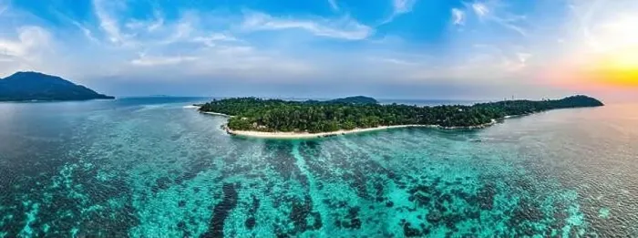 Framed Print : Aerial view of Sunset beach in koh Lipe, Thailand Framed Print : Aerial view of Sunset beach in koh Lipe, Thailand