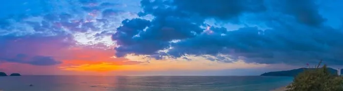 Framed Print : aerial view sunset at Karon beach Framed Print : aerial view sunset at Karon beach