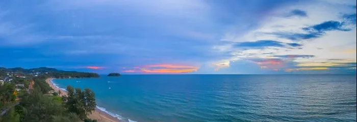 Framed Print : aerial view sunset at Karon beach Phuket Thailand Framed Print : aerial view sunset at Karon beach Phuket Thailand