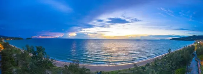Framed Print : aerial view sunset at Karon beach Phuket Thailand Framed Print : aerial view sunset at Karon beach Phuket Thailand
