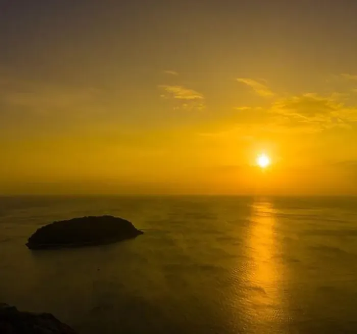Framed Print : aerial view sunset above Nai Harn beach Framed Print : aerial view sunset above Nai Harn beach