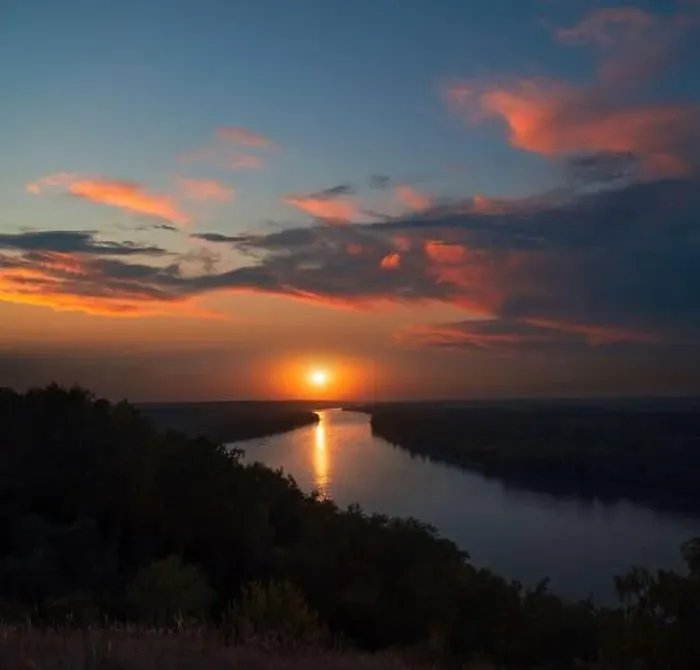 Framed Print : Aerial view of sunset river. Drone flying over the river at dawn with beautiful sky Framed Print : Aerial view of sunset river. Drone flying over the river at dawn with beautiful sky