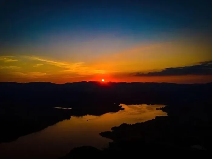 Framed Print : Aerial view of sunset over Windermere in Lake District, a region and national park in Cumbria in northwest England, UK Framed Print : Aerial view of sunset over Windermere in Lake District, a region and national park in Cumbria in northwest England, UK