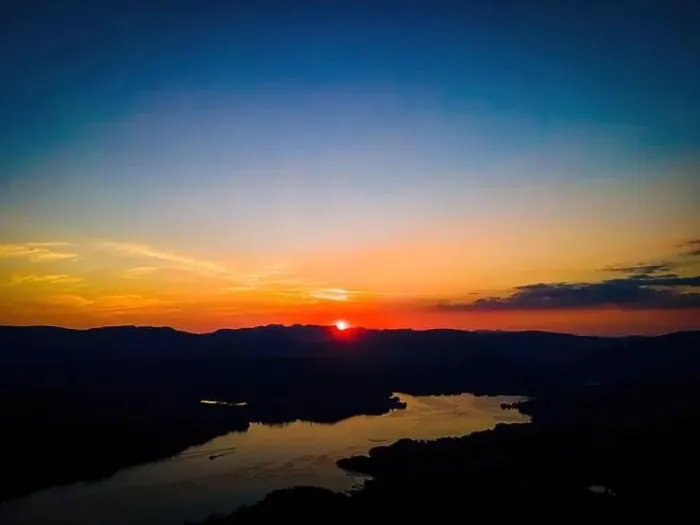 Framed Print : Aerial view of sunset over Windermere in Lake District, a region and national park in Cumbria in northwest England, UK Framed Print : Aerial view of sunset over Windermere in Lake District, a region and national park in Cumbria in northwest England, UK