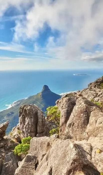 Framed Print : Aerial view of table Mountain in South Africa on a sunny day with copy space Framed Print : Aerial view of table Mountain in South Africa on a sunny day with copy space
