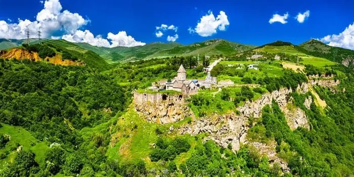 Framed Print : Aerial view of Tatev monastery in Armenia Framed Print : Aerial view of Tatev monastery in Armenia
