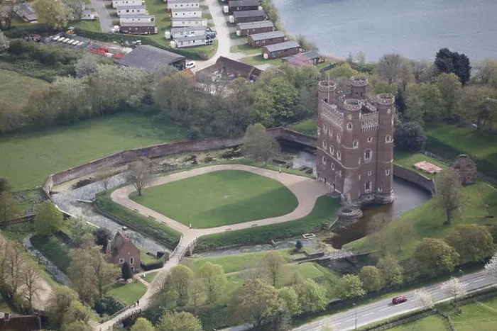 Framed Print : An aerial view of Tattershall Castle, Lincolnshire Framed Print : An aerial view of Tattershall Castle, Lincolnshire