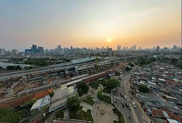 Framed Print : Aerial view of Tebet train station building. Jakarta, Indonesia, September 2 2022 Framed Print : Aerial view of Tebet train station building. Jakarta, Indonesia, September 2 2022