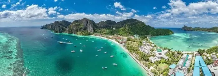 Framed Print : Aerial view of Ton Sai Beach in Koh Phi Phi, Krabi Thailand Framed Print : Aerial view of Ton Sai Beach in Koh Phi Phi, Krabi Thailand