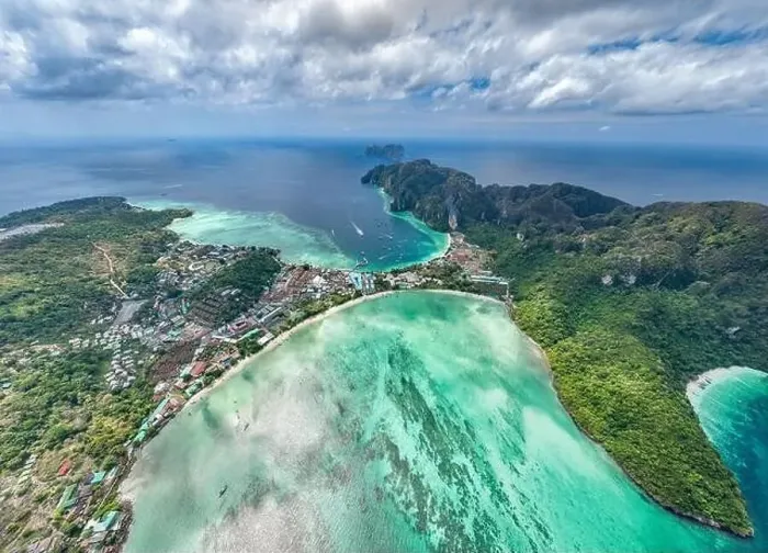 Framed Print : Aerial view of Ton Sai Beach in Koh Phi Phi, Krabi Thailand Framed Print : Aerial view of Ton Sai Beach in Koh Phi Phi, Krabi Thailand