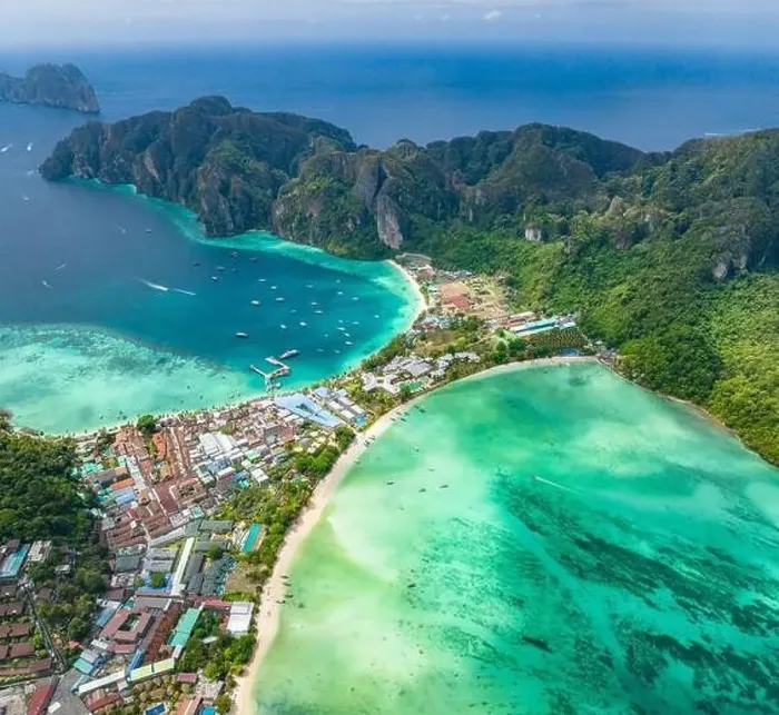 Framed Print : Aerial view of Ton Sai Beach in Koh Phi Phi, Krabi Thailand Framed Print : Aerial view of Ton Sai Beach in Koh Phi Phi, Krabi Thailand