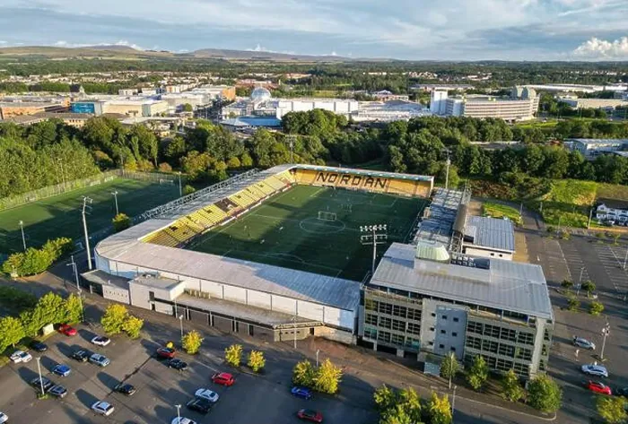 Framed Print : Aerial view of the Tony Macaroni Arena, the home of Livingston Football Club, Almondvale, Livingston, West Lothian, UK Framed Print : Aerial view of the Tony Macaroni Arena, the home of Livingston Football Club, Almondvale, Livingston, West Lothian, UK