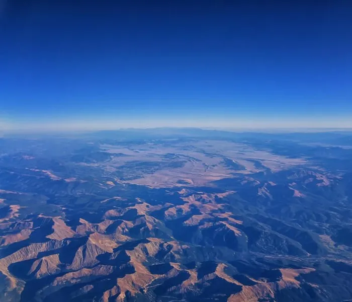 Framed Print : Aerial view of topographical Rocky Mountain landscapes on flight over Colorado and Utah during autumn Framed Print : Aerial view of topographical Rocky Mountain landscapes on flight over Colorado and Utah during autumn