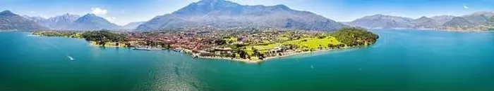 Framed Print : aerial view of the town of Colico on Lake Como Framed Print : aerial view of the town of Colico on Lake Como