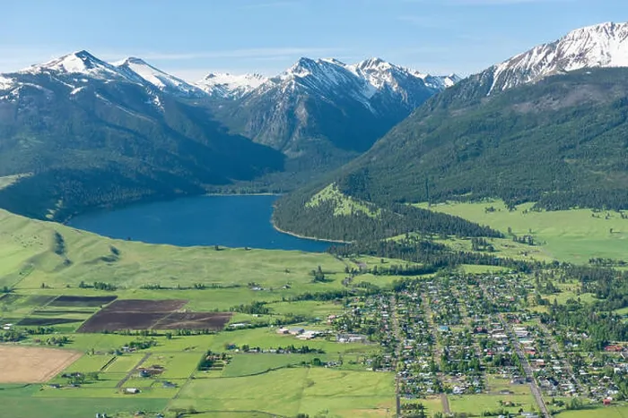 Framed Print : Aerial view of the town of Joseph, Wallowa Lake and the Wallowa Mountains in Northeast Oregon Framed Print : Aerial view of the town of Joseph, Wallowa Lake and the Wallowa Mountains in Northeast Oregon