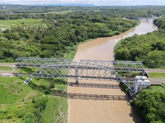 Framed Print : Aerial View of Train Bridge above Progo River in Yogyakarta, Indonesia Framed Print : Aerial View of Train Bridge above Progo River in Yogyakarta, Indonesia