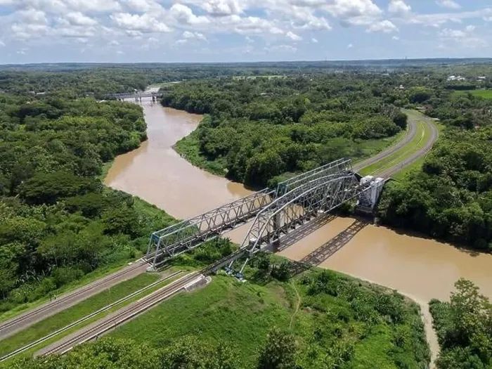 Framed Print : Aerial View of Train Bridge above Progo River in Yogyakarta, Indonesia Framed Print : Aerial View of Train Bridge above Progo River in Yogyakarta, Indonesia