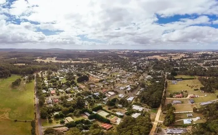 Framed Print : Aerial View of Trentham in Australia Framed Print : Aerial View of Trentham in Australia
