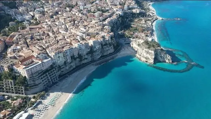 Framed Print : Aerial view of Tropea, Calabria Framed Print : Aerial view of Tropea, Calabria